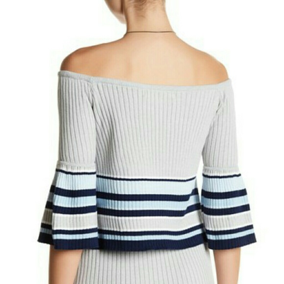 Skye Off the Shoulder Stripe Knit Blouse - Picture 2 of 4